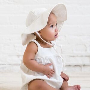Colored Organics white eyelet toddler sunhat